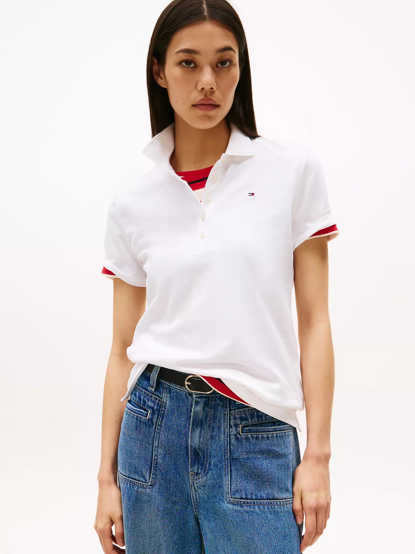 Classic Fit Stretch-Cotton Polo for women by Tommy Hilfiger
